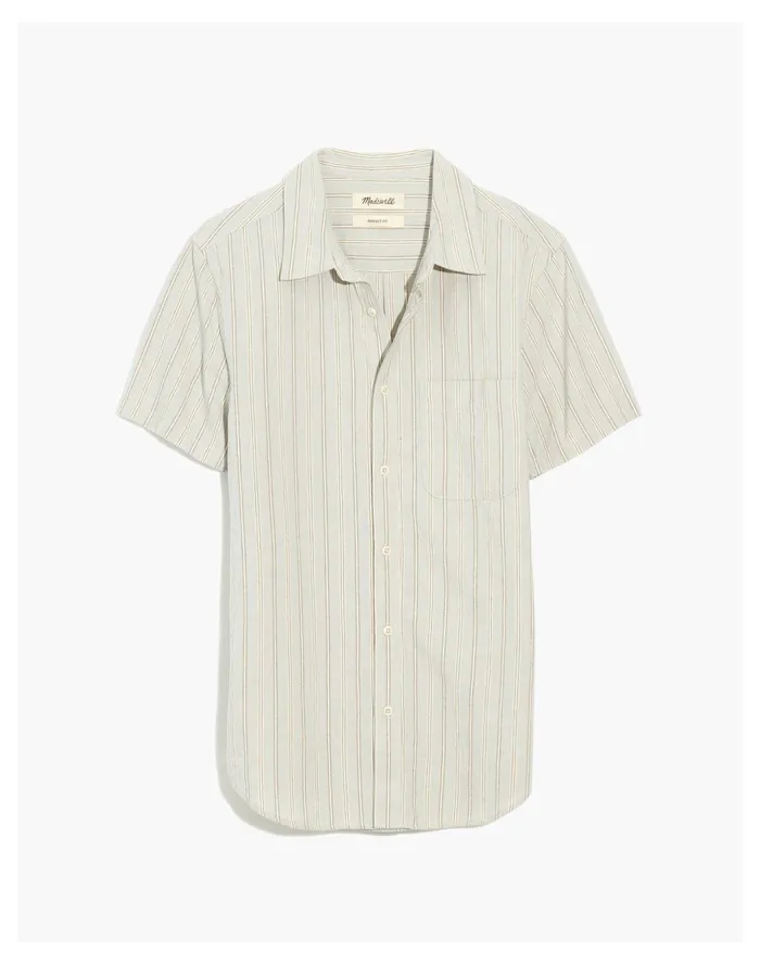 Men Crinkle Cotton Perfect Short Sleeve Shirt Glassware Blue Madewell Shirts Men Crinkle Cotton Perfect Short Sleeve Shirt Glassware Blue Madewell Shirts
