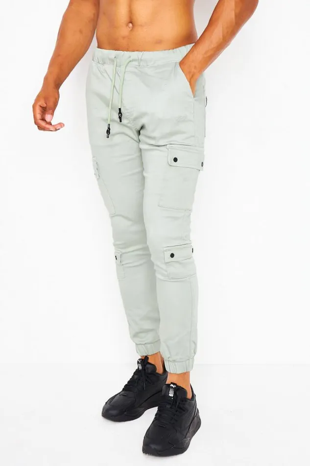 Men Cuffed Cargo Trousers In Green Project X 8211 T19939 Vertclair Brentiny Paris Pants