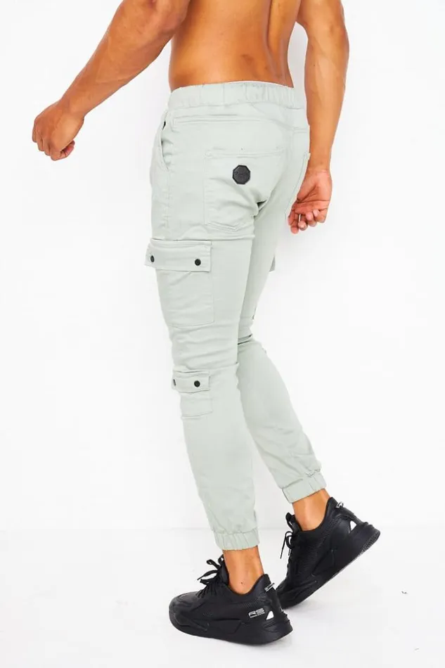 Men Cuffed Cargo Trousers In Green Project X 8211 T19939 Vertclair Brentiny Paris Pants