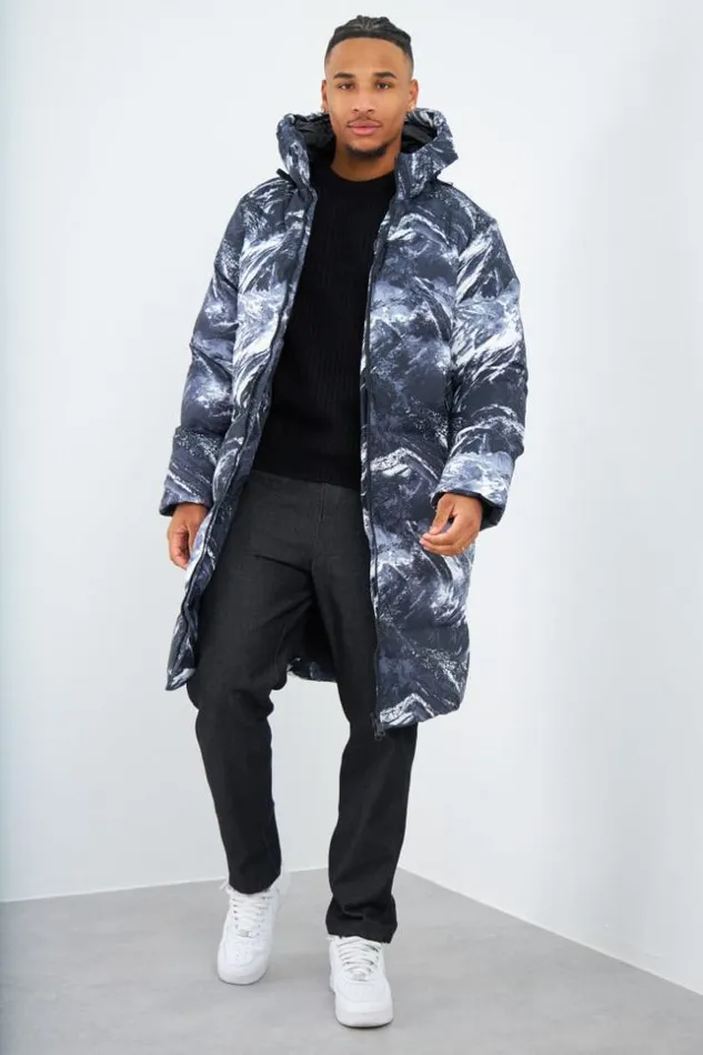 Men Doudoune Matelasse Longue Motif Paysage Grey Brentiny Paris Parkas And Down Jackets Men Doudoune Matelasse Longue Motif Paysage Grey Brentiny Paris Parkas And Down Jackets