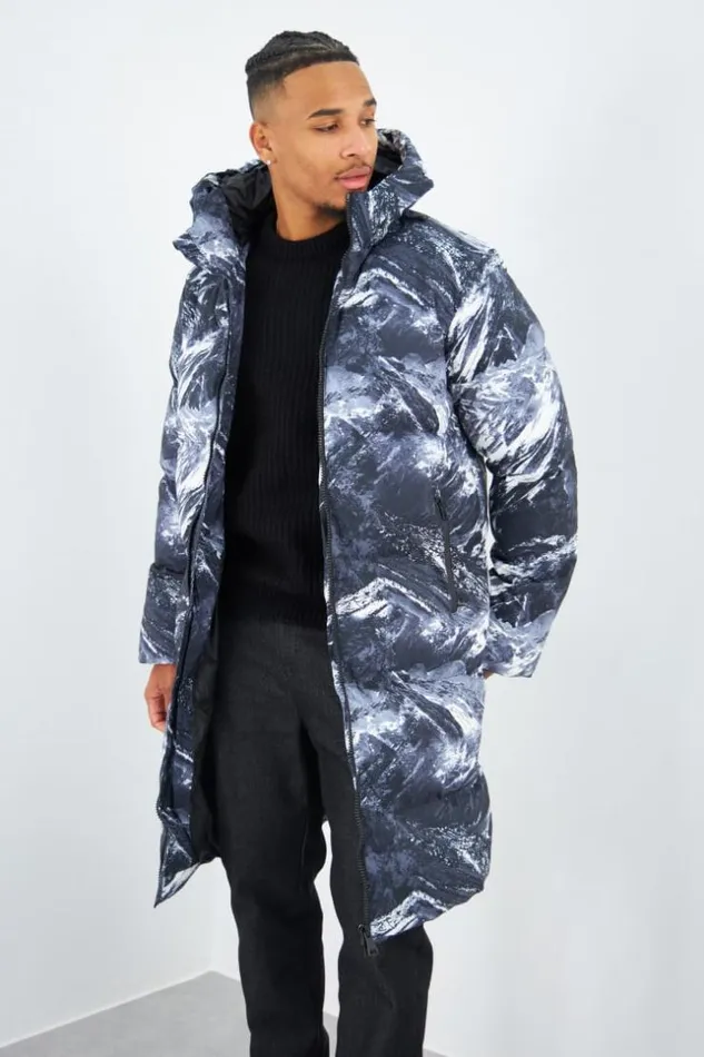 Men Doudoune Matelasse Longue Motif Paysage Grey Brentiny Paris Parkas And Down Jackets Men Doudoune Matelasse Longue Motif Paysage Grey Brentiny Paris Parkas And Down Jackets
