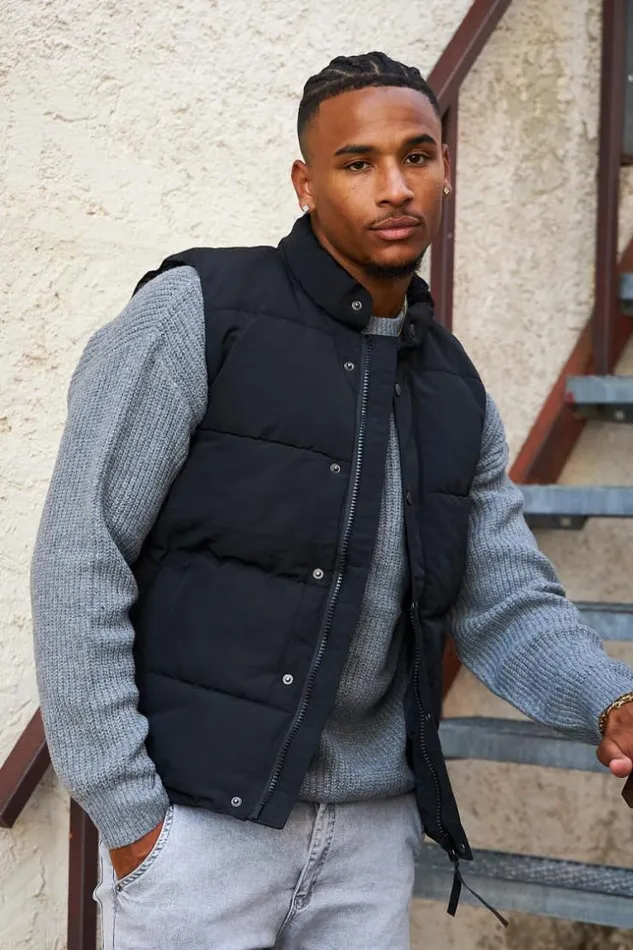 Men Doudoune Sans Manches Noire Black Brentiny Paris Parkas And Down Jackets