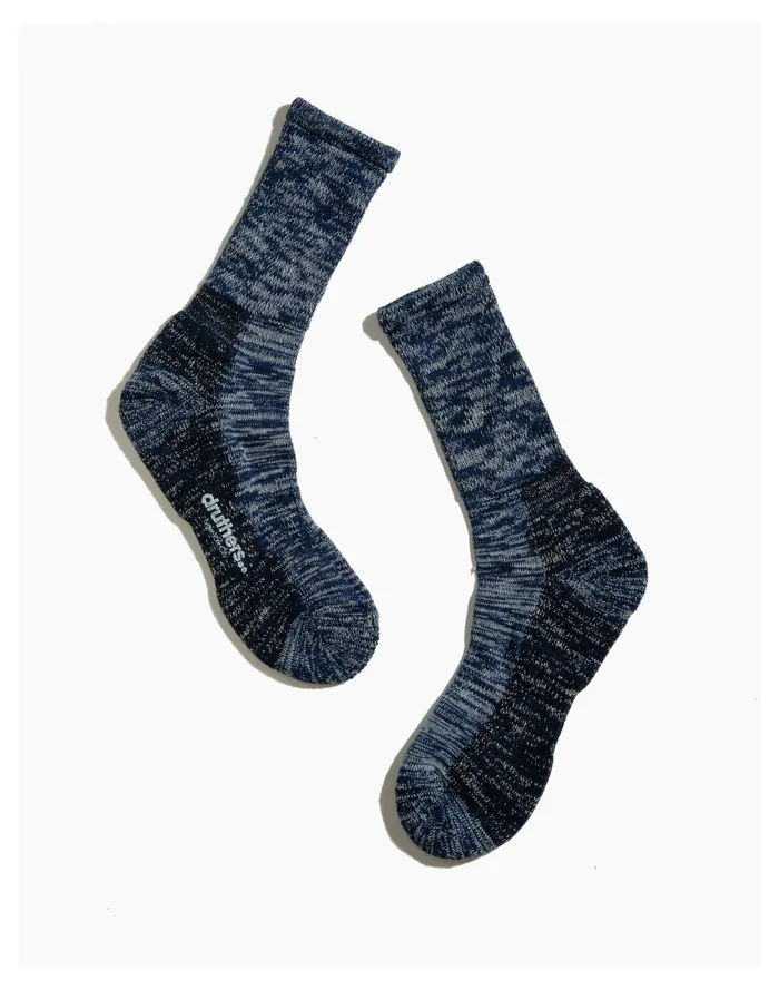 Men Druthers Organic Cotton Defender Crew Socks Navy Madewell Socks