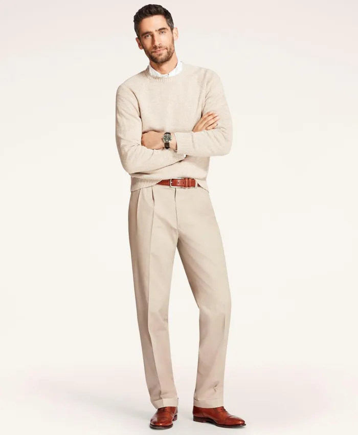 Men Elliot Fit Stretch Advantage Chino Pants Khaki Brooks Brothers Chinos and Casual Pants