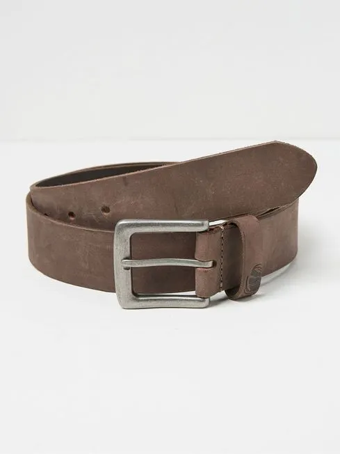 Men Fatface Belts Brown Nubuck Leather Belt