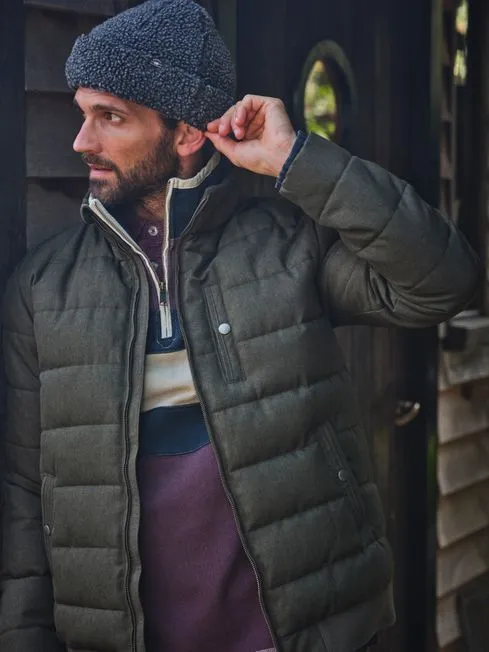 Men Fatface Coats and Jackets Exmouth Khaki Green Quilted Jacket