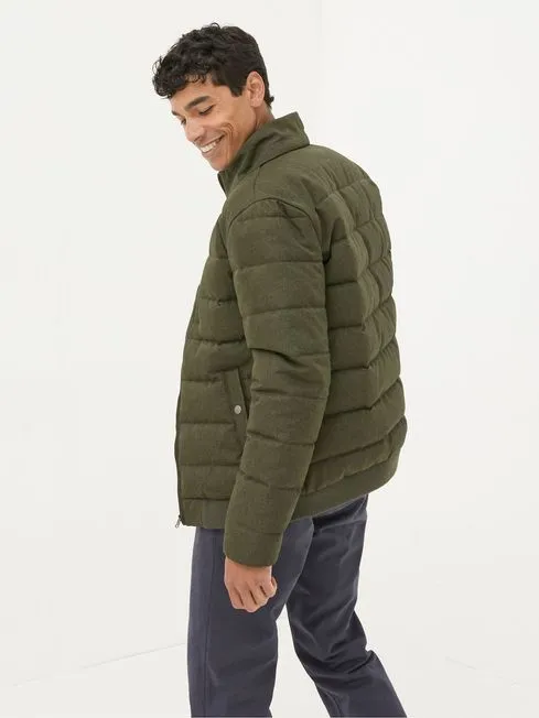 Men Fatface Coats and Jackets Exmouth Khaki Green Quilted Jacket