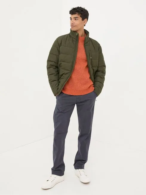 Men Fatface Coats and Jackets Exmouth Khaki Green Quilted Jacket