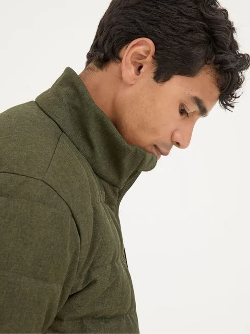 Men Fatface Coats and Jackets Exmouth Khaki Green Quilted Jacket