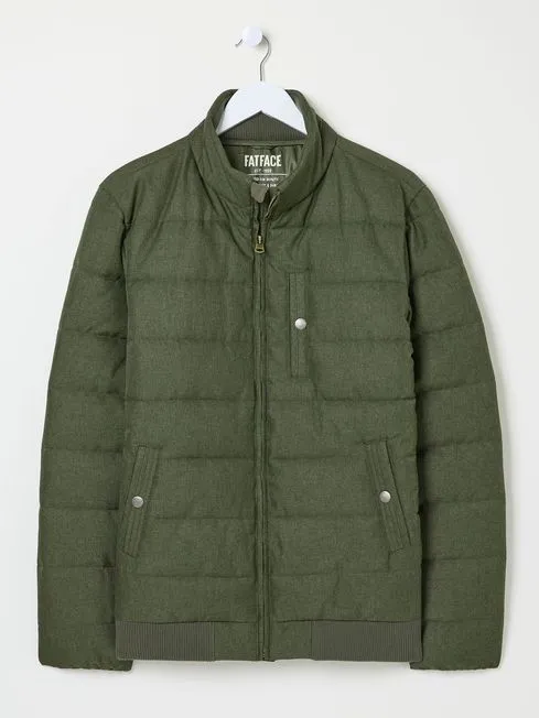 Men Fatface Coats and Jackets Exmouth Khaki Green Quilted Jacket