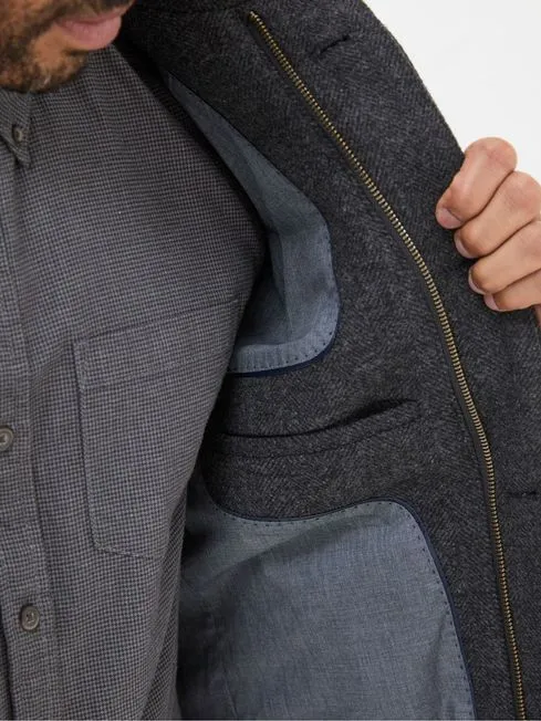 Men Fatface Coats and Jackets Pendeen Dark Grey Overcoat