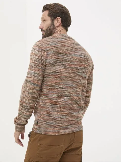 Men Fatface Knitwear Orange Ombre Crew Neck Jumper