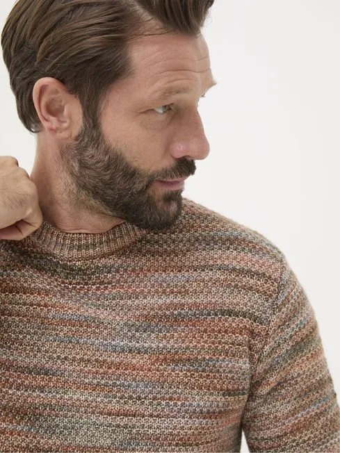 Men Fatface Knitwear Orange Ombre Crew Neck Jumper