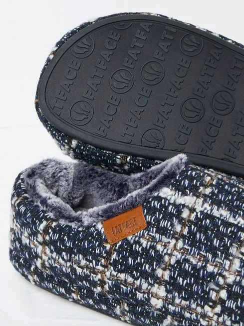 Men Fatface Pajamas and Nightwear Arthur Navy Blue Check Mules