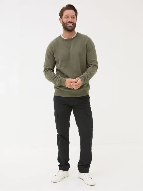 Men Fatface Pants Breakyard Black Cargo Trousers