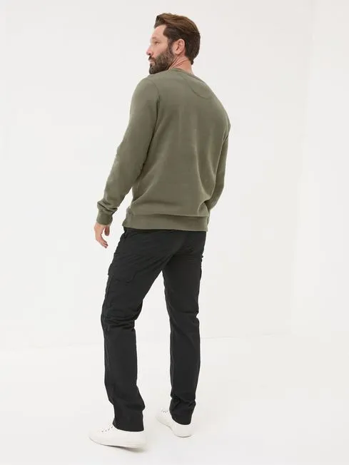 Men Fatface Pants Breakyard Black Cargo Trousers