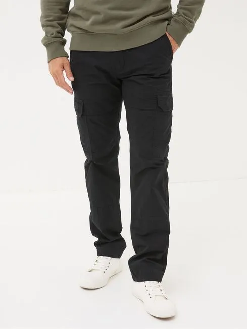 Men Fatface Pants Breakyard Black Cargo Trousers