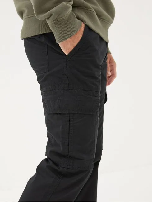Men Fatface Pants Breakyard Black Cargo Trousers