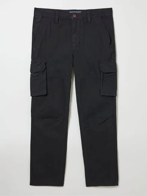 Men Fatface Pants Breakyard Black Cargo Trousers