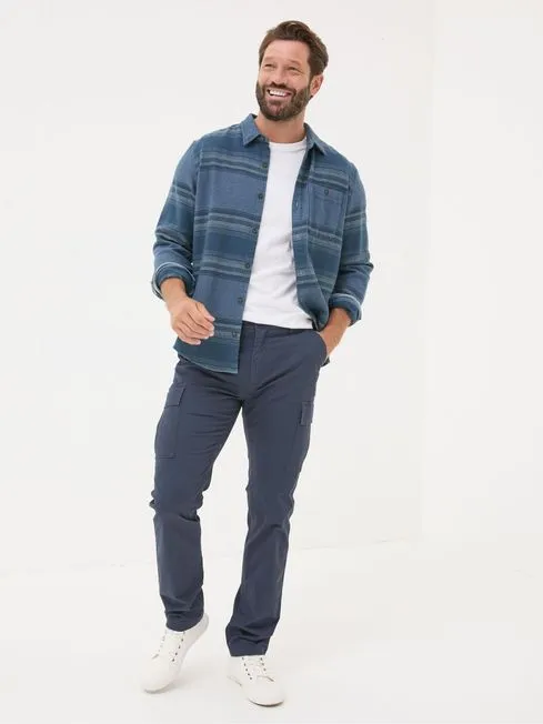 Men Fatface Pants Mawes Blue Navy Cargo Trousers