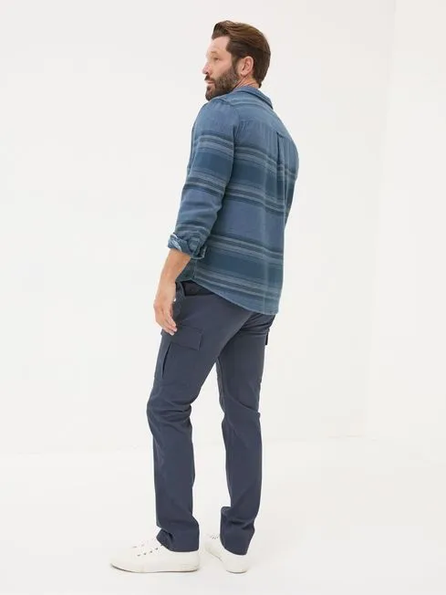 Men Fatface Pants Mawes Blue Navy Cargo Trousers