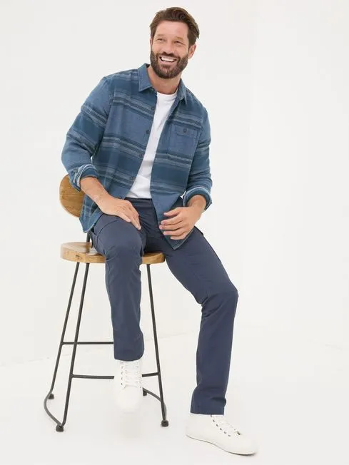 Men Fatface Pants Mawes Blue Navy Cargo Trousers