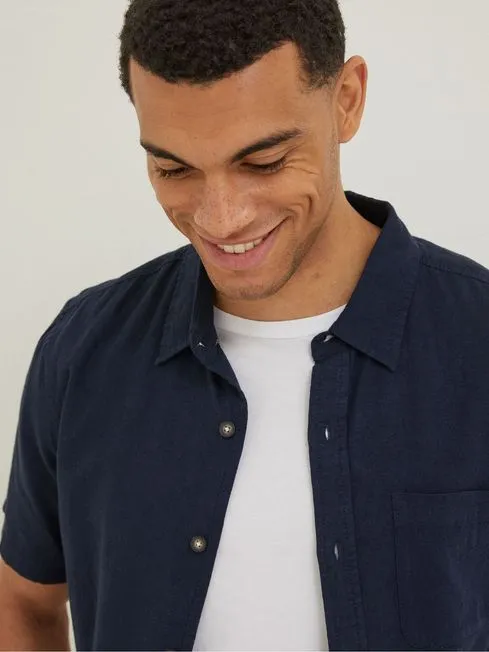 Men Fatface Shirts Blue Bugle Shirt Men Fatface Shirts Blue Bugle Shirt