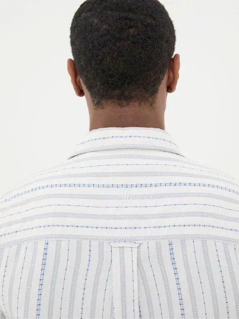 Men Fatface Shirts Denford Natural Dobby Stripe Shirt Men Fatface Shirts Denford Natural Dobby Stripe Shirt