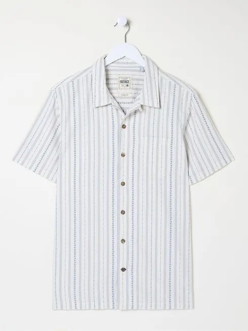 Men Fatface Shirts Denford Natural Dobby Stripe Shirt Men Fatface Shirts Denford Natural Dobby Stripe Shirt