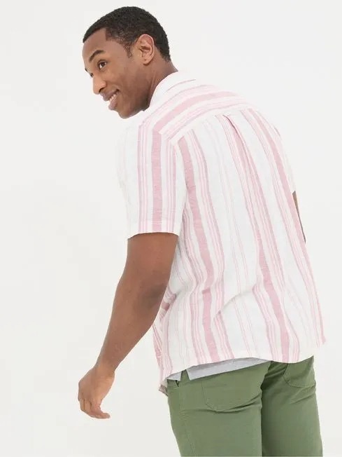 Men Fatface Shirts Pink Short Sleeve Danby Stripe Shirt Men Fatface Shirts Pink Short Sleeve Danby Stripe Shirt
