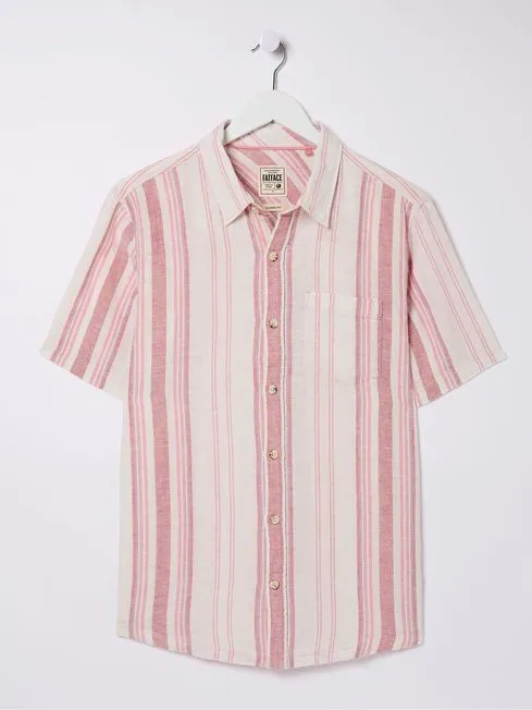 Men Fatface Shirts Pink Short Sleeve Danby Stripe Shirt Men Fatface Shirts Pink Short Sleeve Danby Stripe Shirt