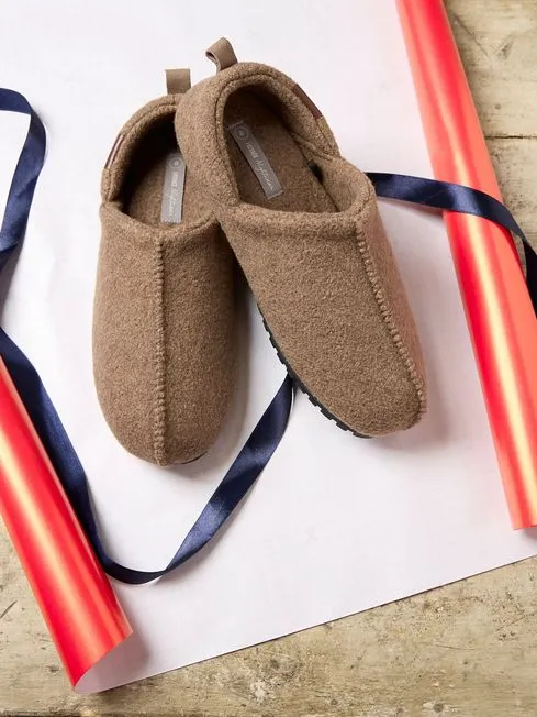 Men Fatface Slippers Frank Oatmeal House Shoes
