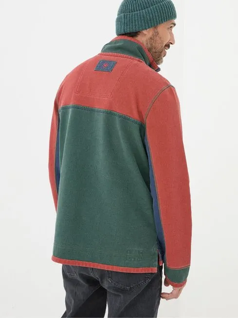 Men Fatface Sweatshirts and Hoodies Airlie Orange Panel Sweatshirt