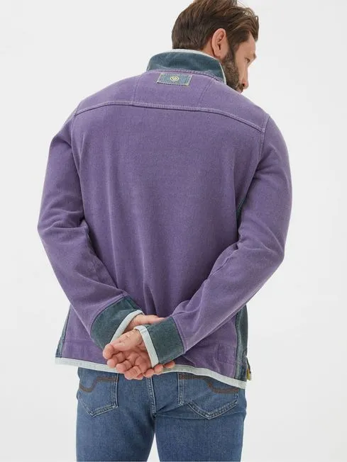 Men Fatface Sweatshirts and Hoodies Airlie Purple Pocket Sweatshirt