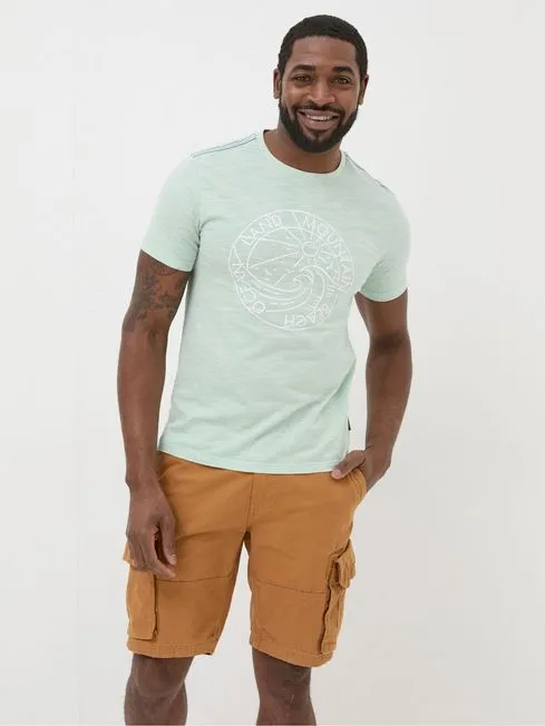 Men Fatface TShirts Aloa Light Green Sea Circle TShirt