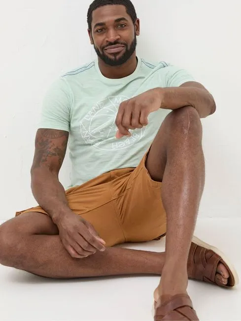 Men Fatface TShirts Aloa Light Green Sea Circle TShirt Men Fatface TShirts Aloa Light Green Sea Circle TShirt