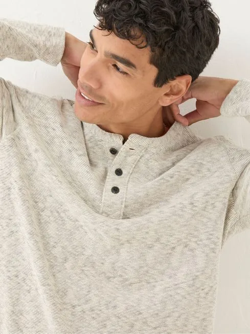 Men Fatface TShirts Arundel Ecru White Textured Henley TShirt