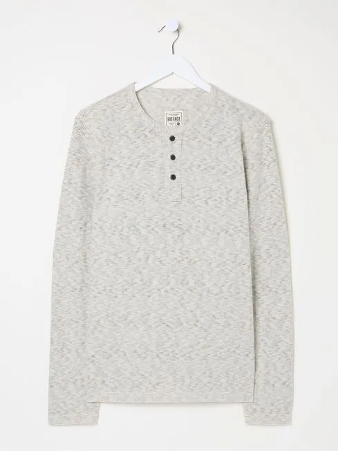 Men Fatface TShirts Arundel Ecru White Textured Henley TShirt