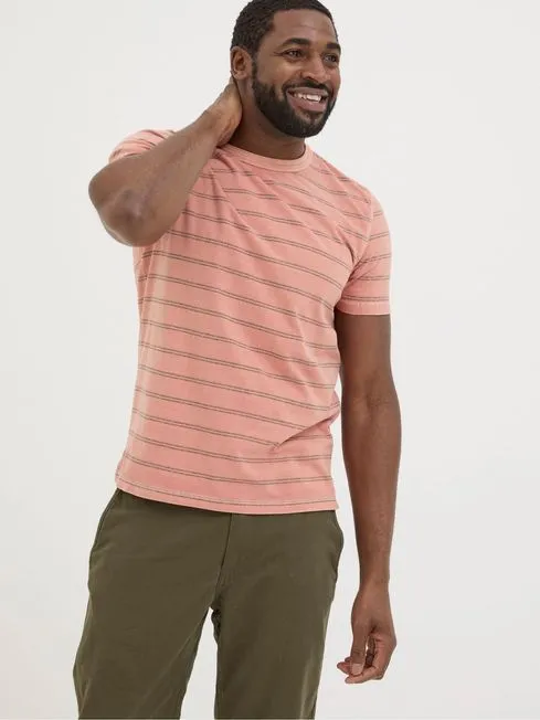 Men Fatface TShirts Ellesmere Orange Stripe TShirt