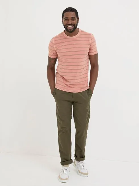 Men Fatface TShirts Ellesmere Orange Stripe TShirt Men Fatface TShirts Ellesmere Orange Stripe TShirt