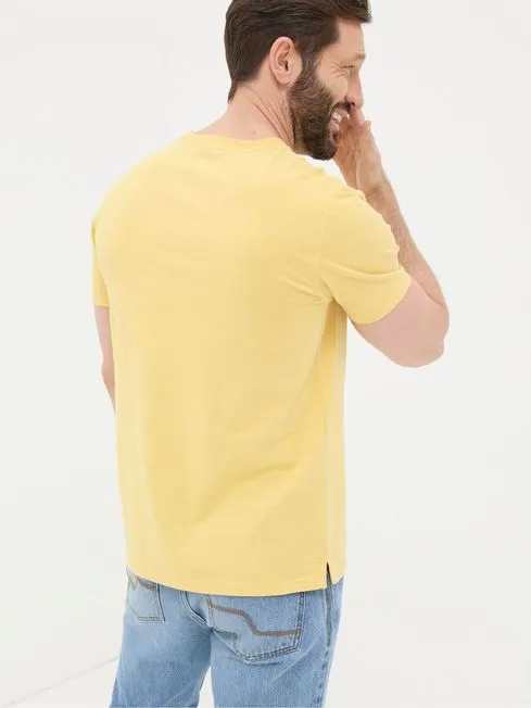 Men Fatface TShirts Lulworth Yellow Crew TShirt Men Fatface TShirts Lulworth Yellow Crew TShirt