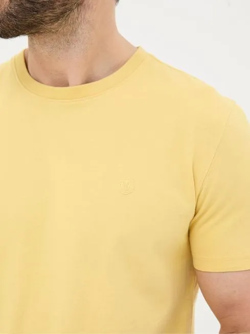 Men Fatface TShirts Lulworth Yellow Crew TShirt Men Fatface TShirts Lulworth Yellow Crew TShirt