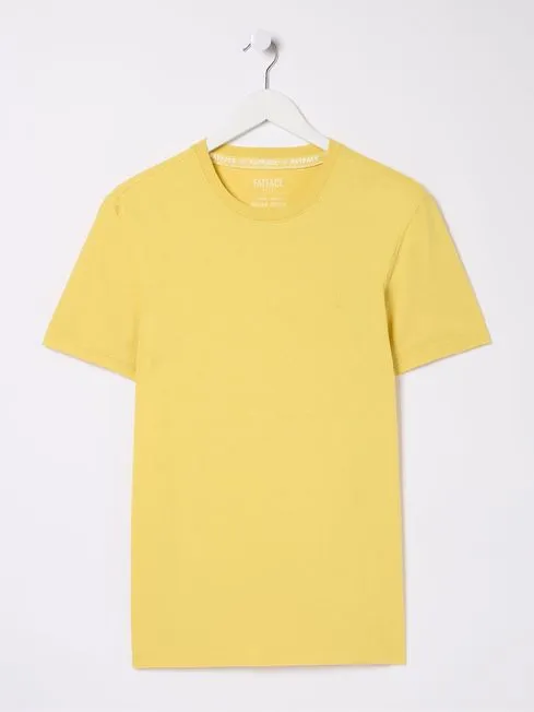 Men Fatface TShirts Lulworth Yellow Crew TShirt Men Fatface TShirts Lulworth Yellow Crew TShirt