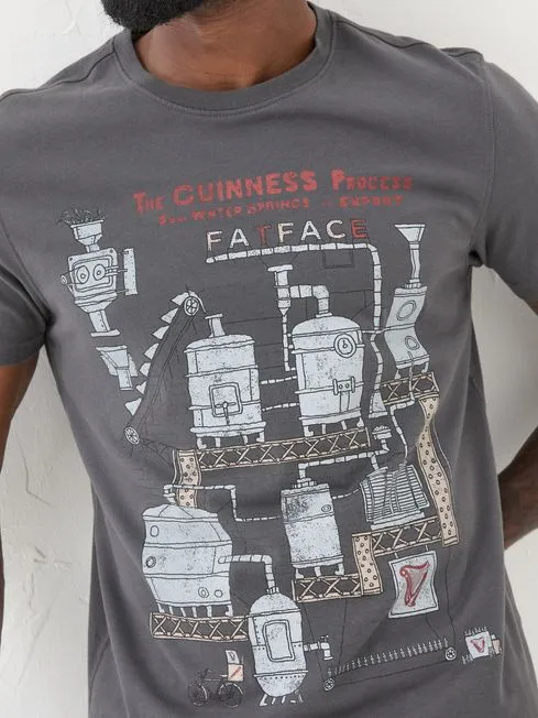 Men Fatface TShirts Washed Black Guinness Process 100 Cotton TShirt Men Fatface TShirts Washed Black Guinness Process 100 Cotton TShirt