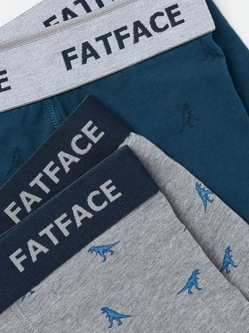 Men Fatface Underwear Grey Dinosaur Boxers 2 Pack Men Fatface Underwear Grey Dinosaur Boxers 2 Pack