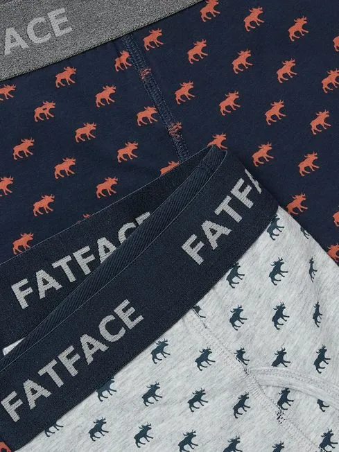 Men Fatface Underwear Navy Moose Print Boxers 2 Pack Men Fatface Underwear Navy Moose Print Boxers 2 Pack