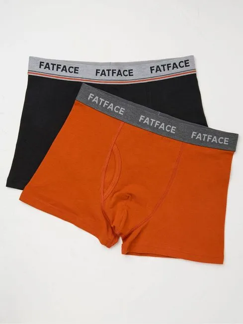 Men Fatface Underwear Orange Cotton Boxers 2 Pack