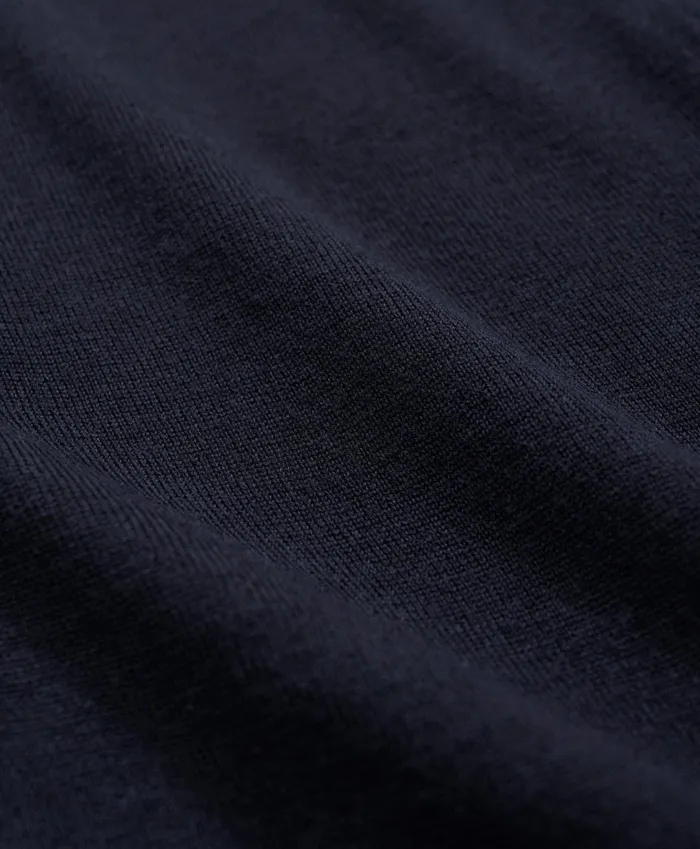 Men Fine Merino Wool Full Zip Sweater Navy Brooks Brothers Sweaters