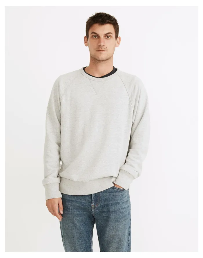 Men Garment Dyed Crewneck Sweatshirt Hthr Grey Madewell Sweatshirts and Sweatpants