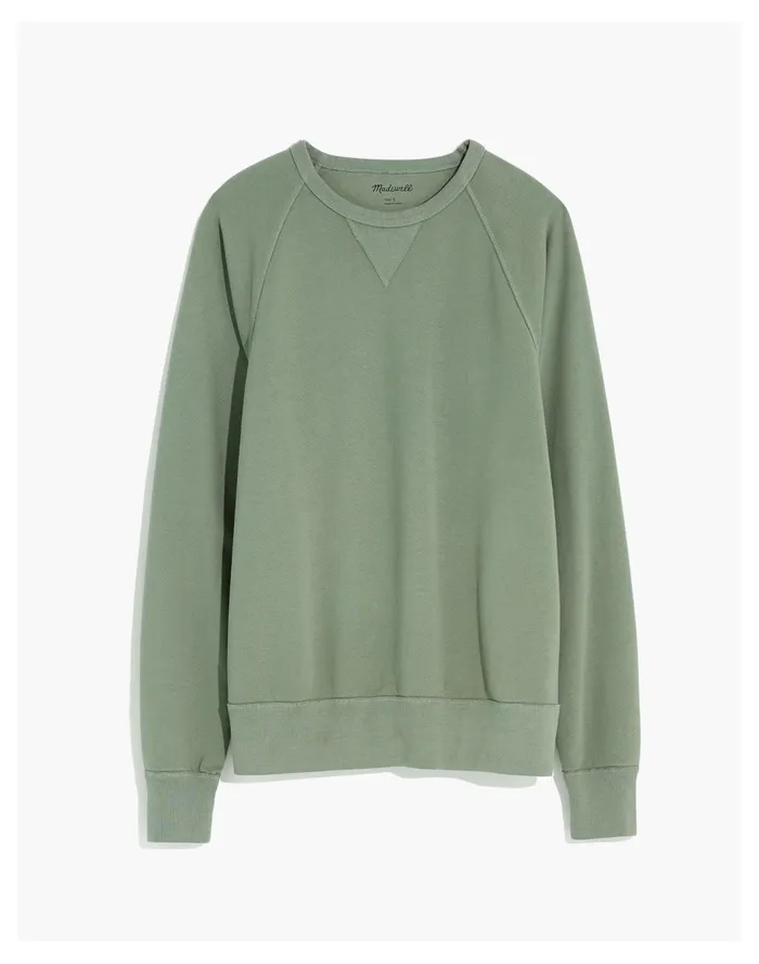 Men Garment Dyed Crewneck Sweatshirt Meadow Green Madewell Sweatshirts and Sweatpants